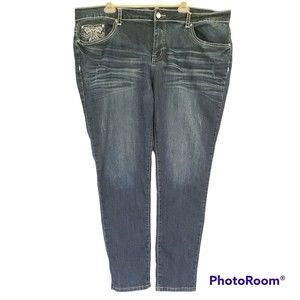 Womens Wax Blue Jeans Size 22